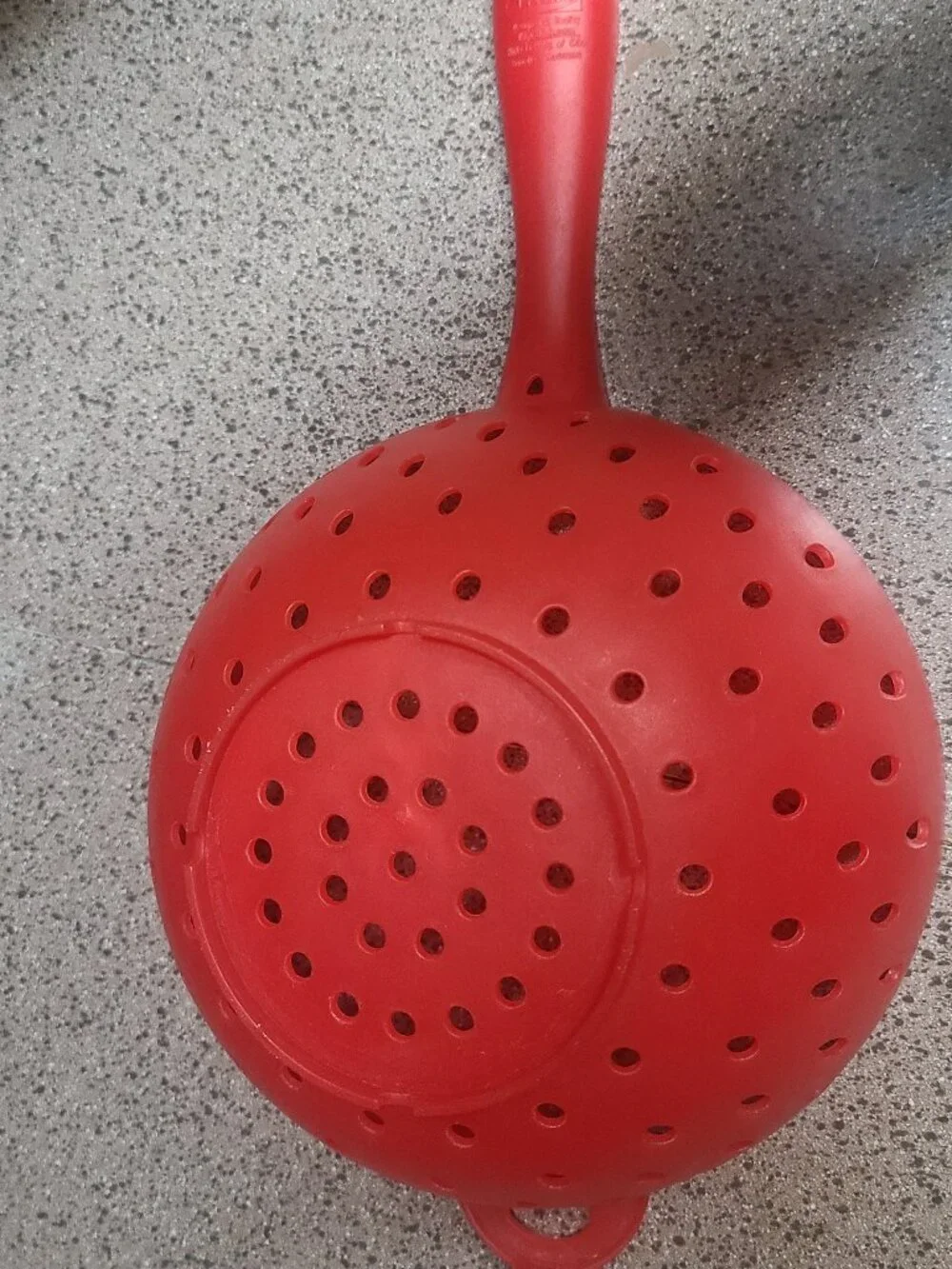 VTG IKEA of Sweden Red Plastic Strainer Colander With Handle Made in PRC China